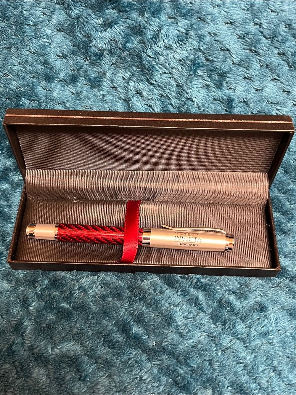 Invicta Pen With Box, Red Pen/ Blue ink (IPM442-RED) Great Gift!